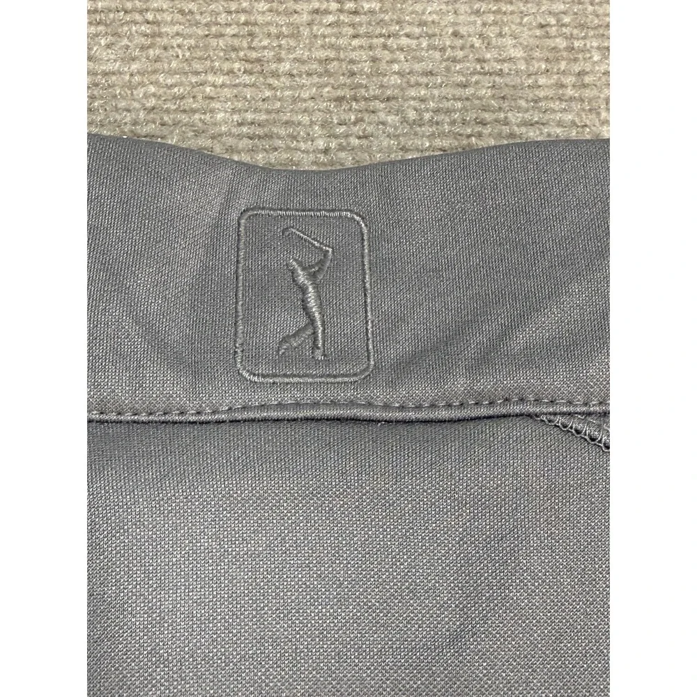 PGA TOUR Pullover Mens Large Gray 1/4 Zip Fleece Lined Golf Performance Athletic